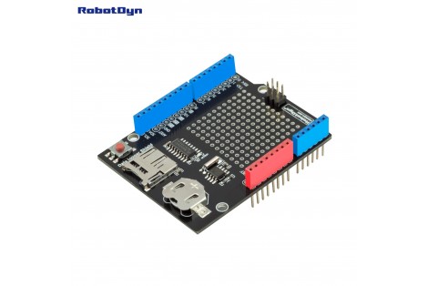 Data Logger Shield for Arduino, MicroSD-card + RTC