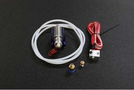 0.5mm V6 Remote Bowden J-head HotEnd Extruder ( 12V,1M Teflon Tube, Cooling Fan, Bracket, 1.75mm Filament )