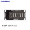 4-Digit LED Display Tube, 7-segments, TM1637, 30x14mm (Green (decimal point))