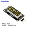 4-Digit LED Display Tube, 7-segments, TM1637, 30x14mm (Yellow (decimal point))