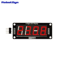 4-Digit LED Display Tube, 7-segments, TM1637, 50x19mm (Red (decimal point))