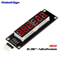 6-Digit LED Display Tube, 7-segments,74HC595 (Red)