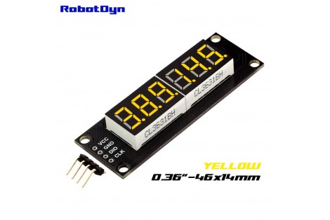 6-Digit LED Display Tube, 7-segments,74HC595 (Yellow)