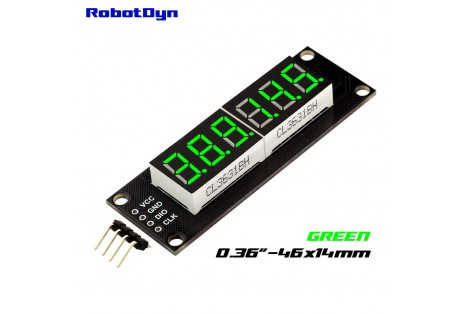 6-Digit LED Display Tube, 7-segments,74HC595 (Green)