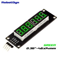 6-Digit LED Display Tube, 7-segments,74HC595 (Green)