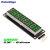 8-Digit LED Display Tube, 7-segments, decimal points, 61x14mm,74HC595 (Green)