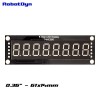 8-Digit LED Display Tube, 7-segments, decimal points, 61x14mm,74HC595 (Green)