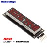 8-Digit LED Display Tube, 7-segments, decimal points, 61x14mm,74HC595 (Red)