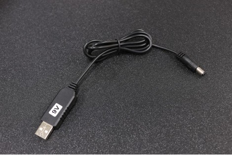 USB 5V to 9V 5.5mm DC Jack Power Booster Cable